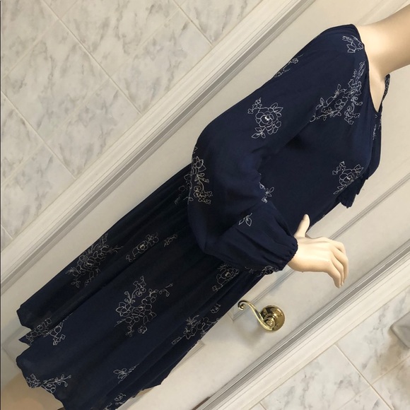 NAVY WHITE BOHO STYLE DRESS - Picture 7 of 9